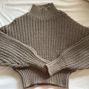Grey H&H Mock Neck Sweater